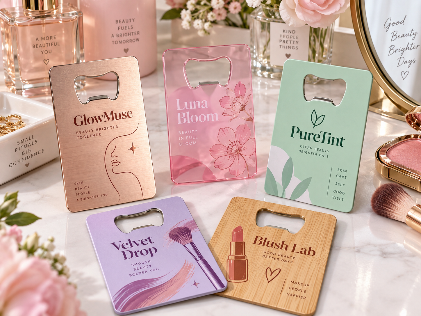 Credit-card-style openers design examples