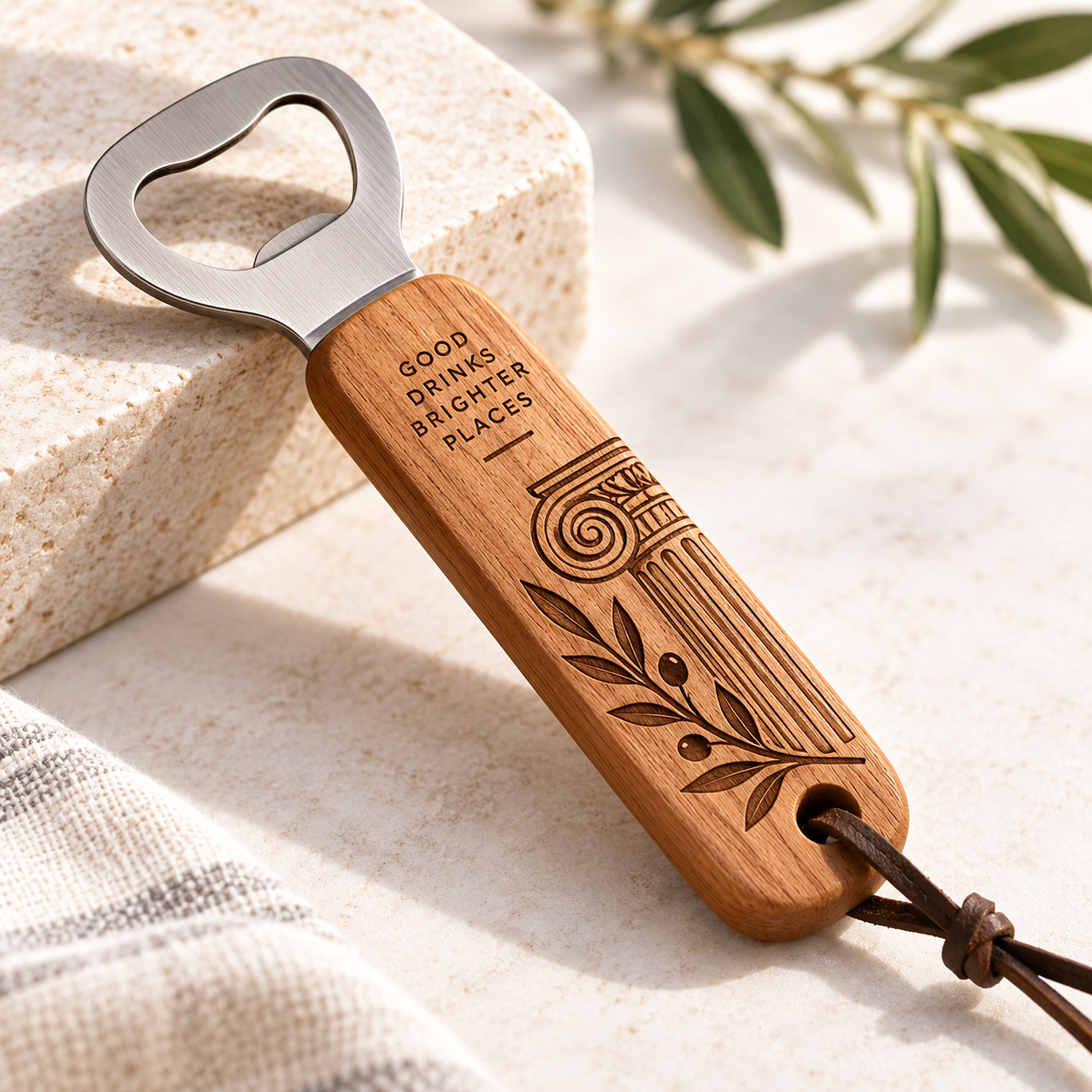 Wood bottle opener example