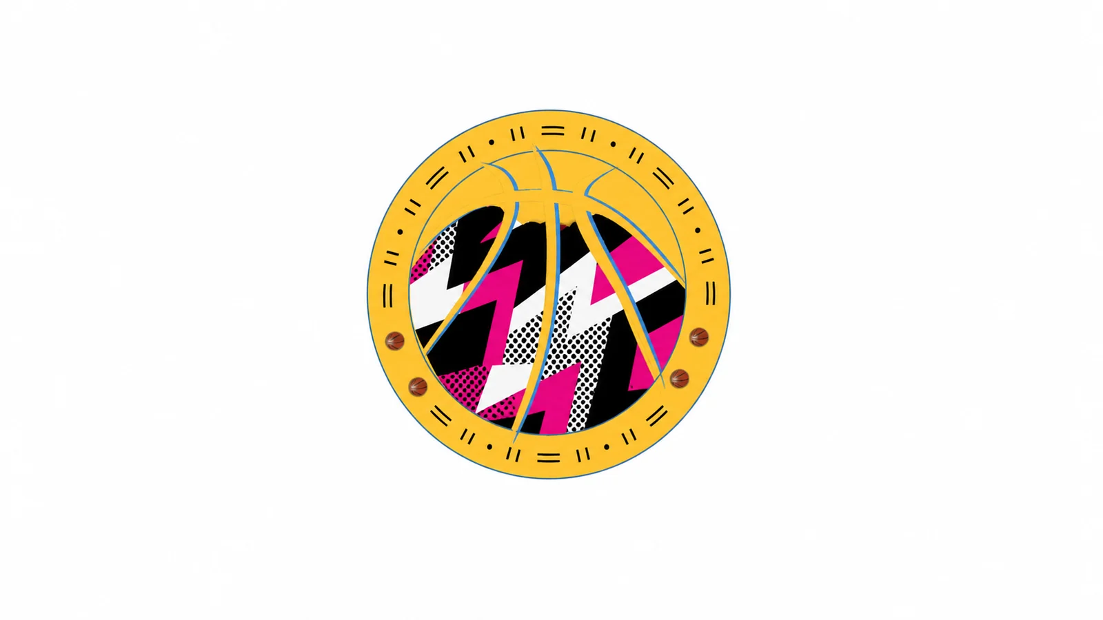 Anonymized early artwork for the two-layer basketball medal